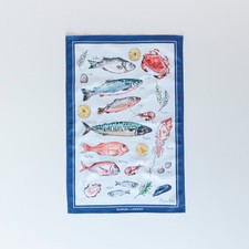 Seafood cotton tea towel - cotton,