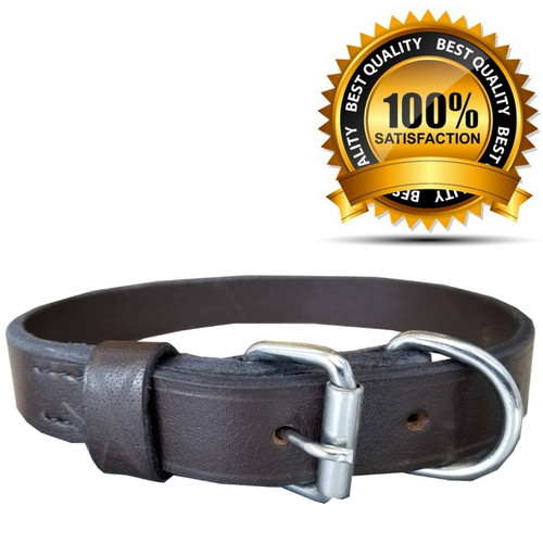 Leather dog collar heavy duty - leather,
