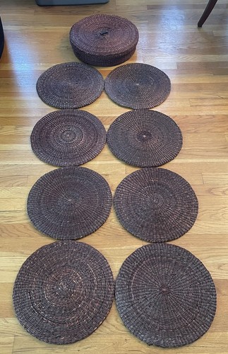 Wicker rattan round - rattan, 14"