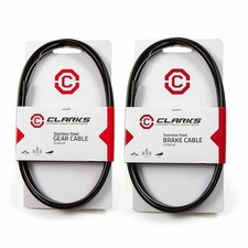 Clarks Gear Brake Cable Stainless Steel MTB ROAD Bike Inner and Outer + caps