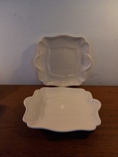 Wedgwood Queens Ware Plain Eared Square Plates X2
