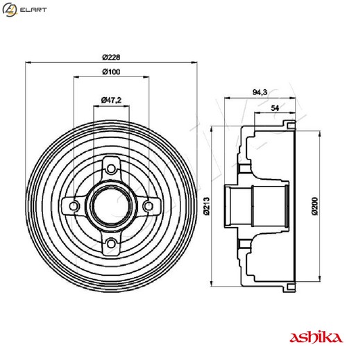Brake drum 0412 - brake, 56-00-0412