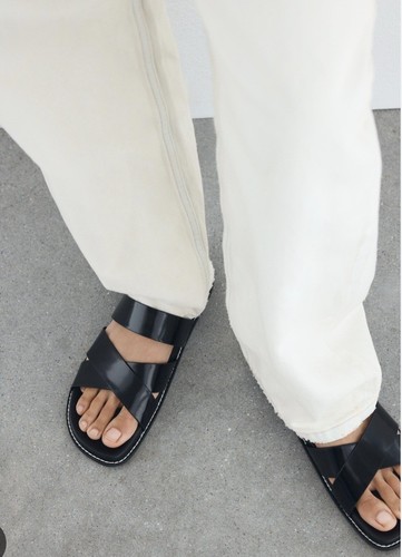 Zara black flat - zara, strappy