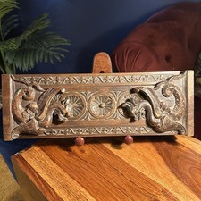 Antique Carved Oak Book Slide
