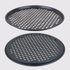 2PCS Pizza Tray Large Non-Stick Baking Pan 13'' Carbon Steel Fridge Dishwasher