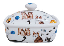 Cats Butter Dish Fine China