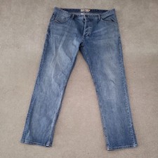 NEXT Straight Fit Dark Light Blue Denim Stretch Jeans 38R