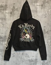 Ed Hardy Skull Snake Zip Hoodie Don Ed Hardy Black Size M Tattoo Graphic Jacket
