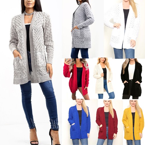 Ladies open front - open, pockets