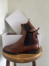 Russell and Bromley Tan Brown leather Chelsea Brogue Boozs sz 7 UK40 Men’s 6