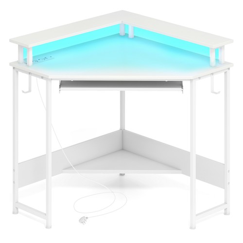 Corner desk with - desk, charging