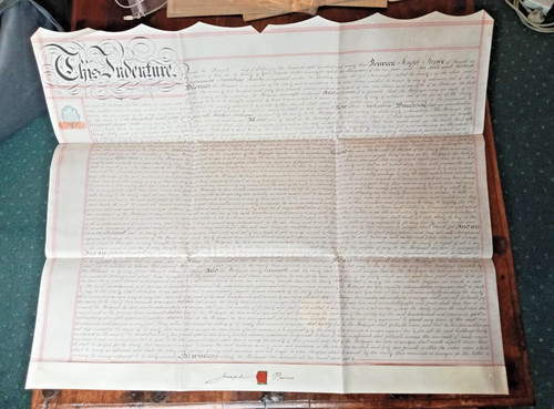 Victorian vellum indenture - vellum,