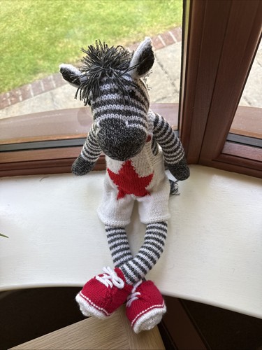 Handmade knitted zebra - handmade,
