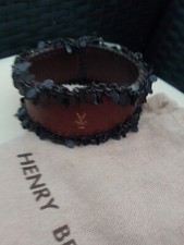 Henry Beguelin Bracelet Leather Bangle  Cuff