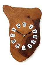 Vintage 33cm Natural Wood Wall Clock - French Retro Mid Century Wooden Gift