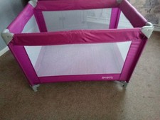 Red kite Burgandy travel cot with extra mattress collection only from MK