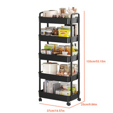 5 TIER STORAGE TROLLEY CART ON
