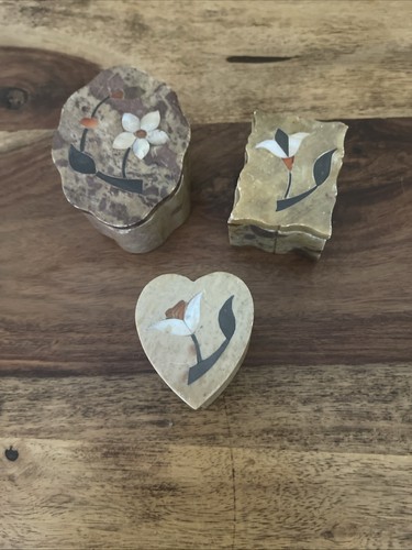 Vintage soapstone trinket - vintage, box