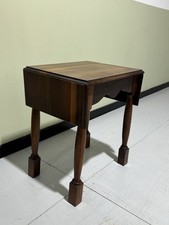 Antique solid wood drop leaf gate legged table vintage