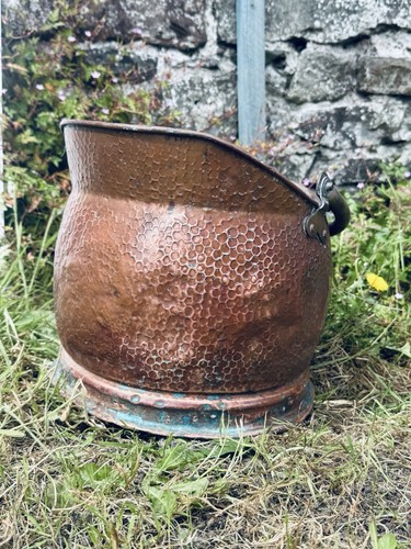 Vintage hammered copper coal - vintage,