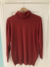 Aquascutum Red Turtleneck Made In England Wool Jumper (38” - Medium)
