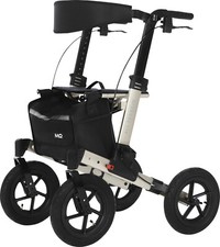 MobiQuip All Terrain 4 Wheel Walker with Seat, Folding Rollator with Large Wheel