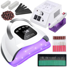 Electric Nail Art File Drill Machine Manicure False Set Nail Polish Lamp UV LED