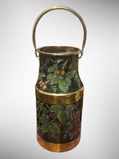 Antique Brass And Copper Barge Ware Milk Churn  - Stick Umbrella Stand -