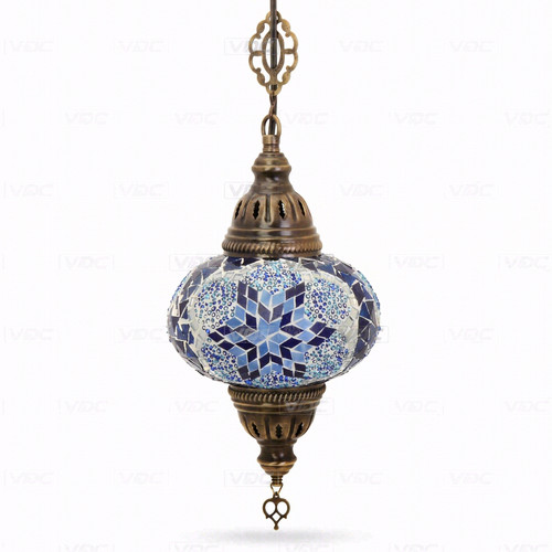 Blue turkish mosaic pendant - blue,