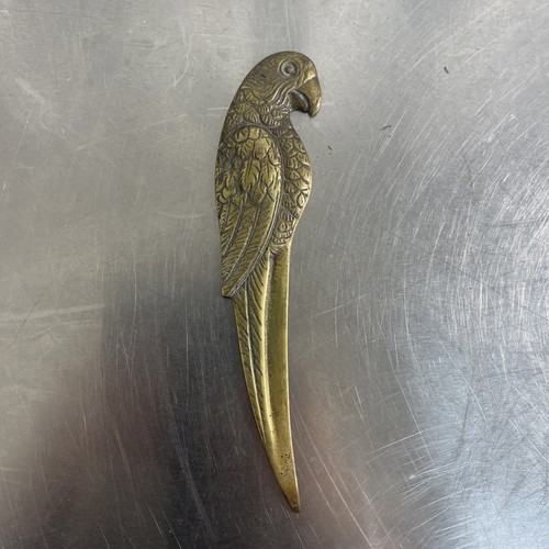 Antique brass parrot - brass,