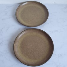 Vintage 2x DENBY ROMANY SPECKLED BROWN DINNER PLATES 10”