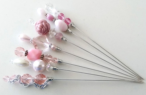 Vintage bead hat - hat, pins