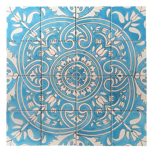 Tiles wall art hand painted - tiles,