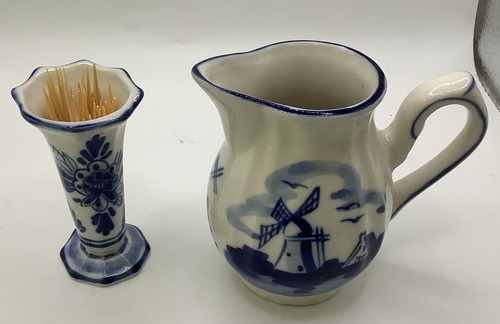 Antique hand painted - painted, blue