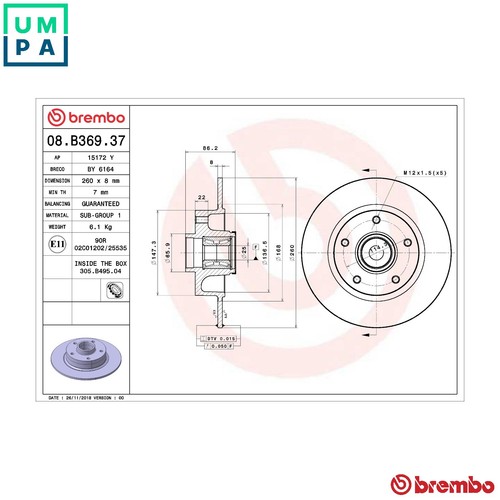 Brake disc b369 - 2x,