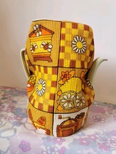Vintage Mid Century Coffee Pot Cover, Small teapot Cozy. Kitsch Kitchenware. 