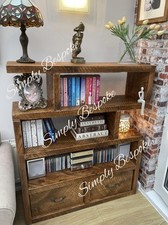CHUNKY RUSTIC SOLID WOODEN SHELVING UNIT  BOOKCASE  WAX FINISHED