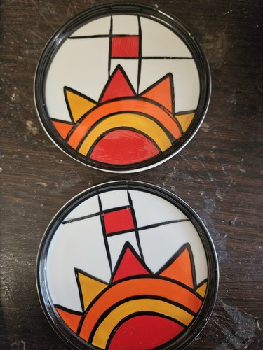 Pair clarice cliff style - pair,