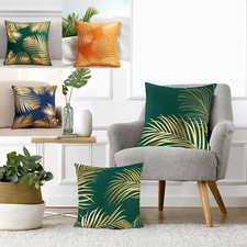 Gold Leaf Velvet Square Cushion Covers - Super Soft 45cm, 50cm, 55cm