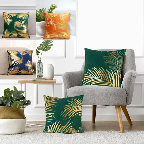Gold leaf velvet square - gold,