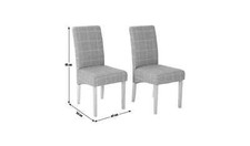Pair of Skirted Dining Chairs -Grey & Blue Check