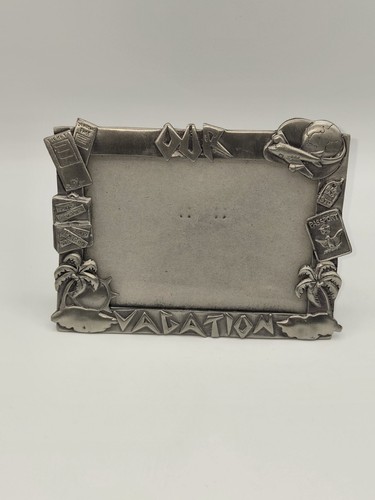 Vintage pewter picture frame - pewter,