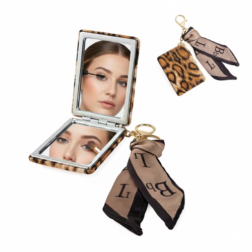 Leopard print compact - leopard, mirror