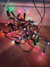 VINTAGE  40!Push-in bulb Christmas Multicoloured Fairy string Lights