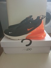 Nike Air Max 270 UK 9 EU 44 US 10 Black Orange AH8050 030 Box Damaged