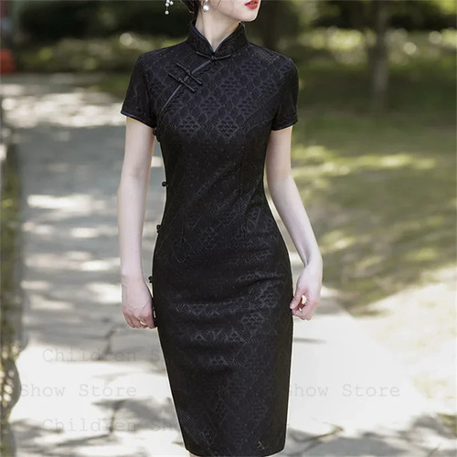 Women sexy lace floral - floral, qipao