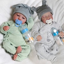 UK 18" Realistic Reborn Baby Dolls Vinyl Silicone Lifelike Newborn Boy Doll Gift