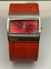 Rip Curl Surfer Red Leather Woman’s Cocktail Watch New Battery Working Ripcurl