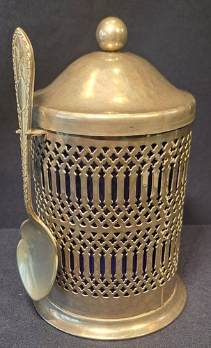 Vintage pierced pewter tea - vintage,
