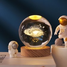 Planet 3D Crystal Ball Laser Engraving Solar System LED Ball Light